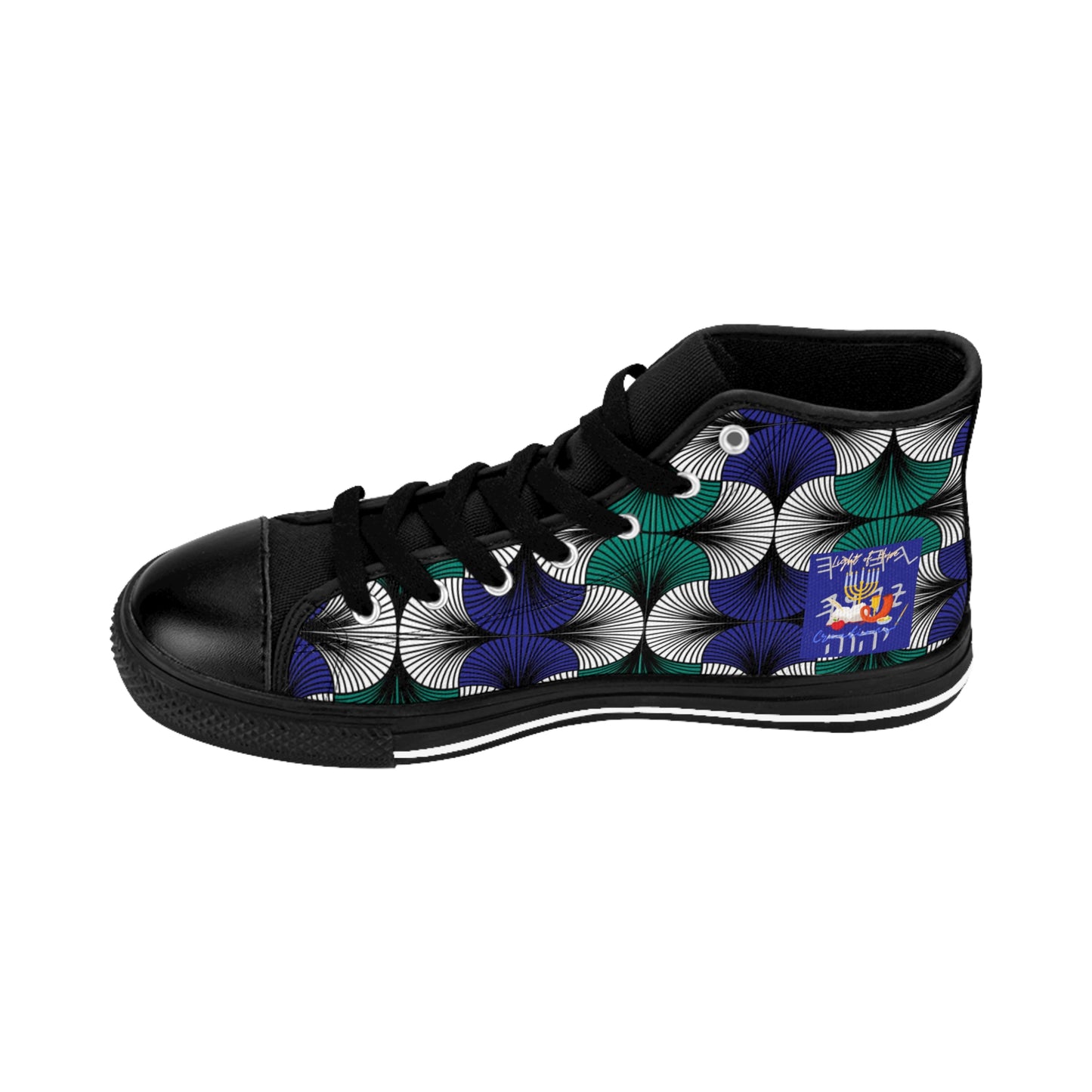 Turah Is - Royal Blue Kente Designed High-Top Sneakers for Men - Biblical Principles Collection