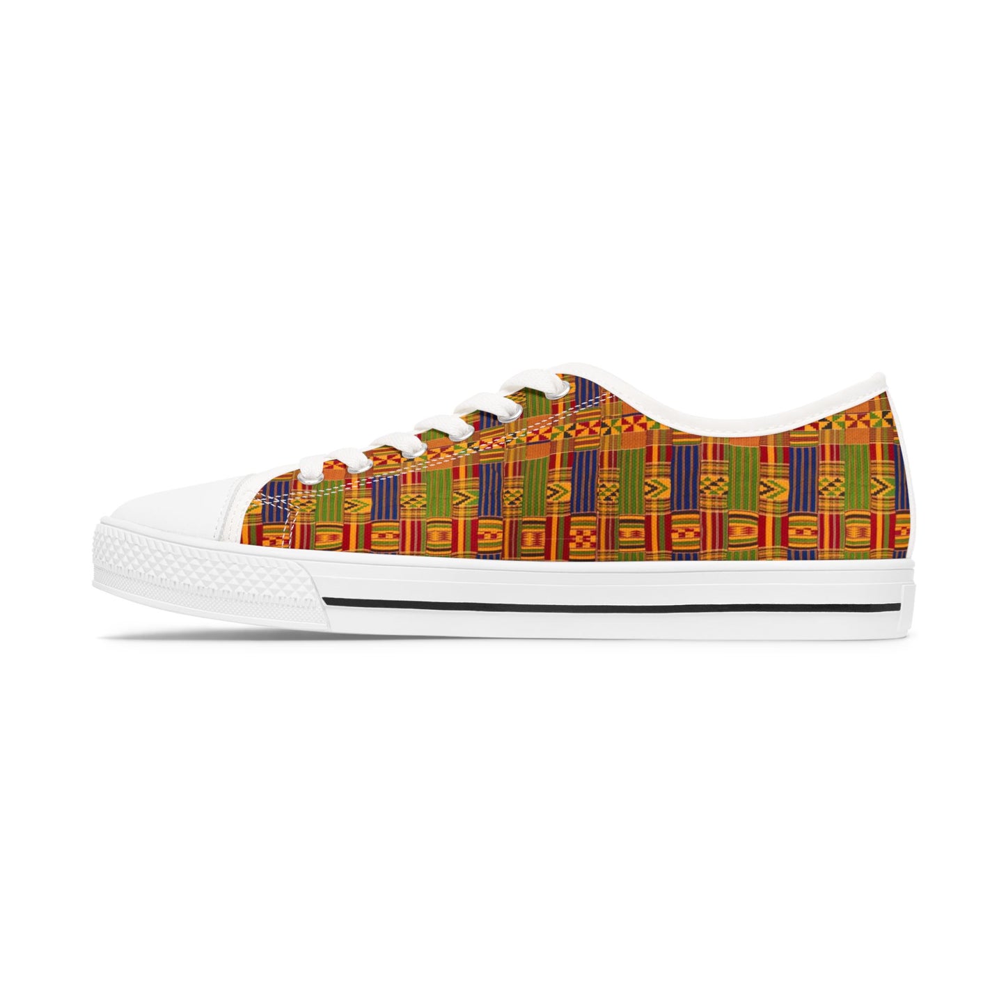 Colorful Kente Print Women's Low Top Sneakers - Holy Unto Yahuah Collection