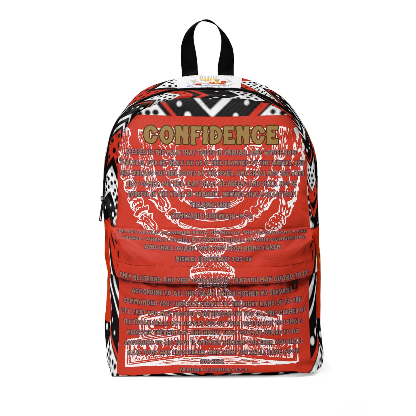 Confidence - Red Kente Unisex Backpack - Scriptural Affirmation Collection