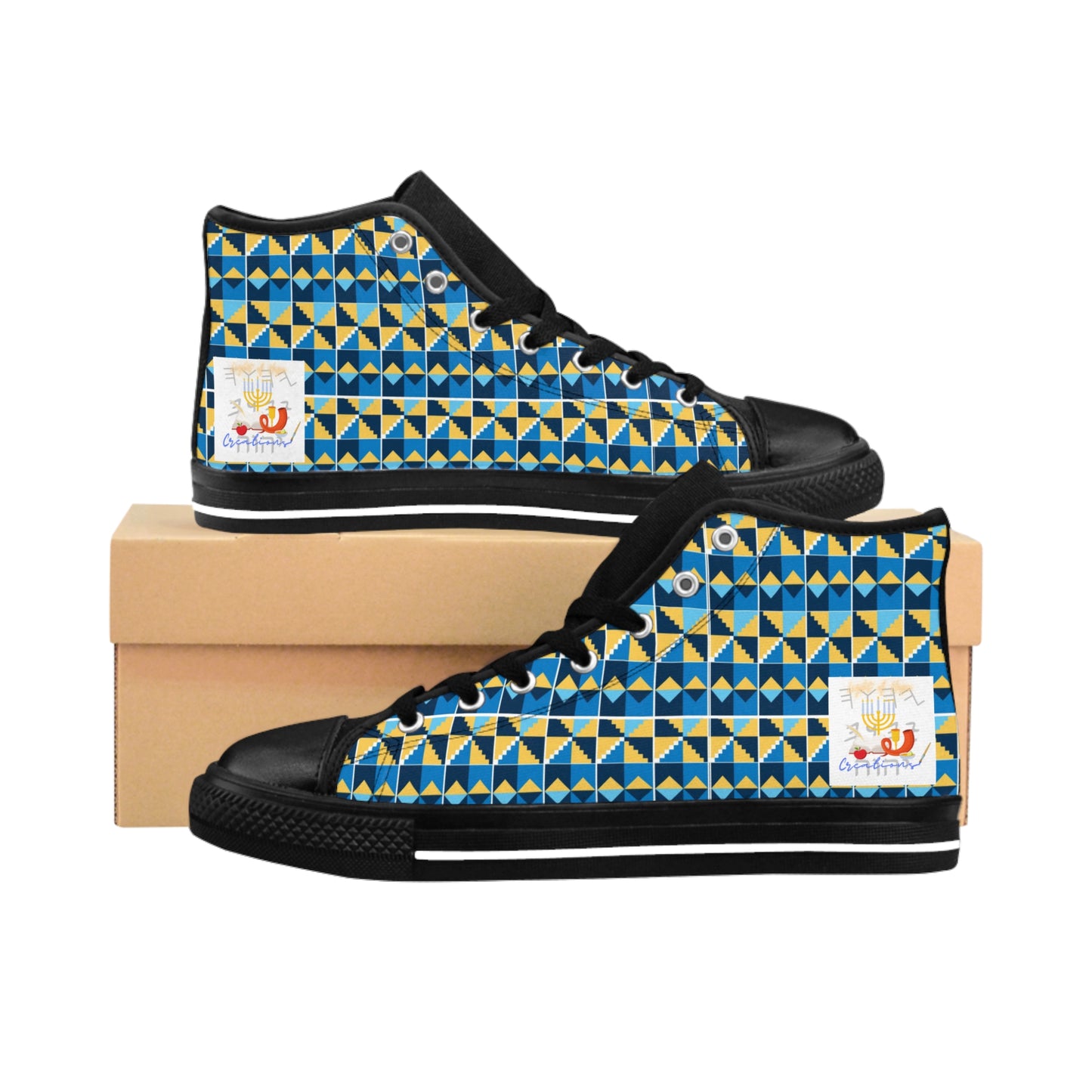 Kingdom of Priests - Blue Kente Women's Classic Sneakers - Holy Unto Yahuah Collection