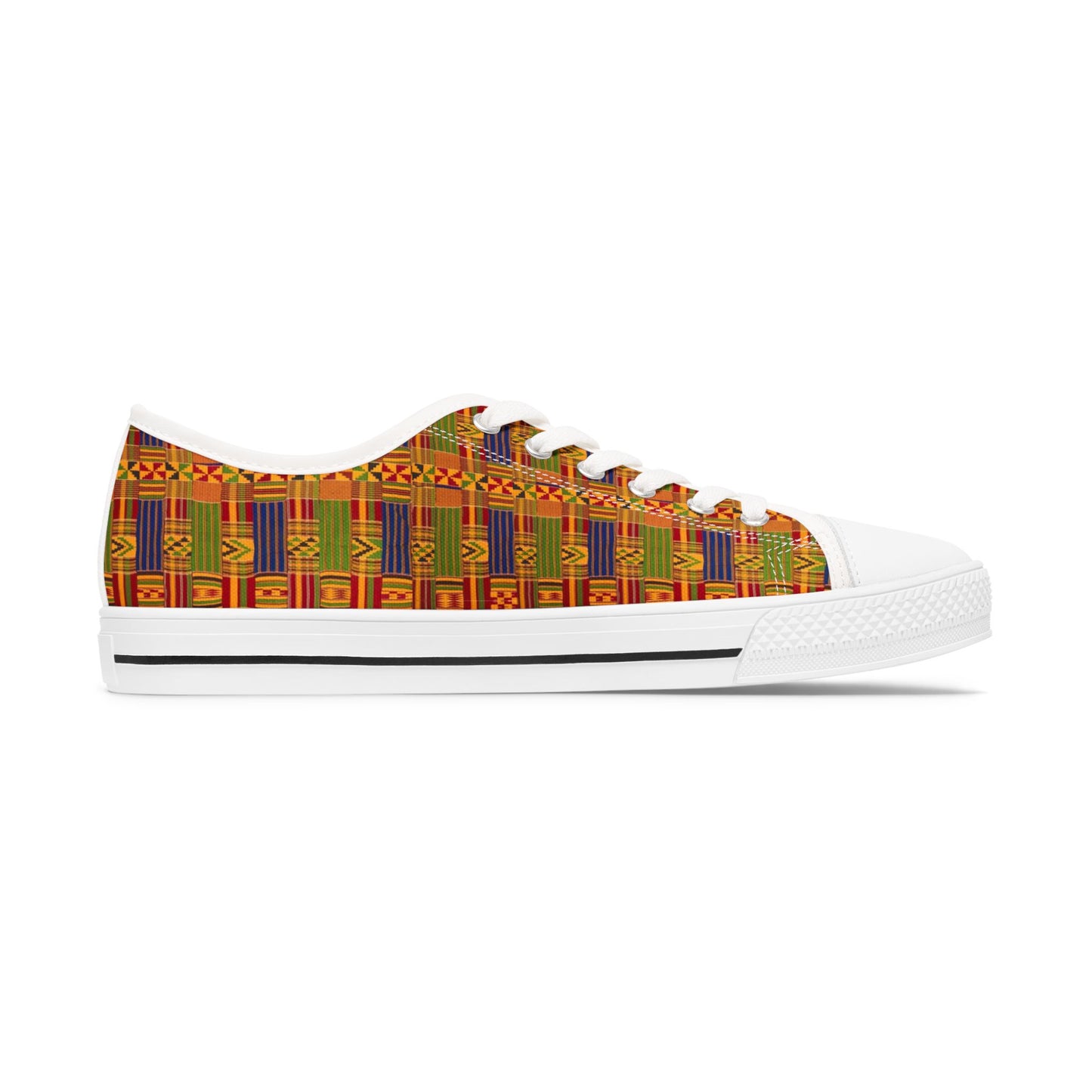 Colorful Kente Print Women's Low Top Sneakers - Holy Unto Yahuah Collection