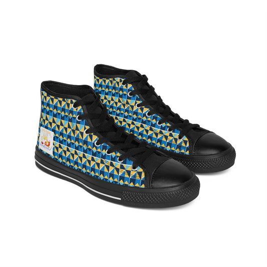 Kingdom of Priests - Blue Kente Women's Classic Sneakers - Holy Unto Yahuah Collection