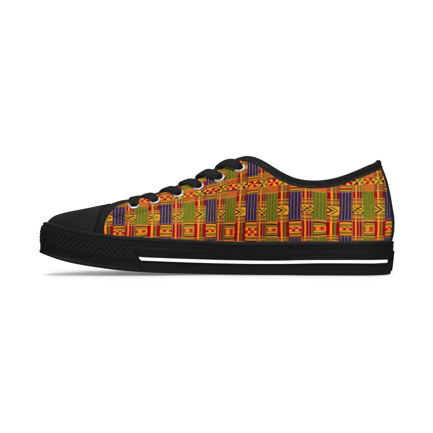 Colorful Kente Print Women's Low Top Sneakers - Holy Unto Yahuah Collection