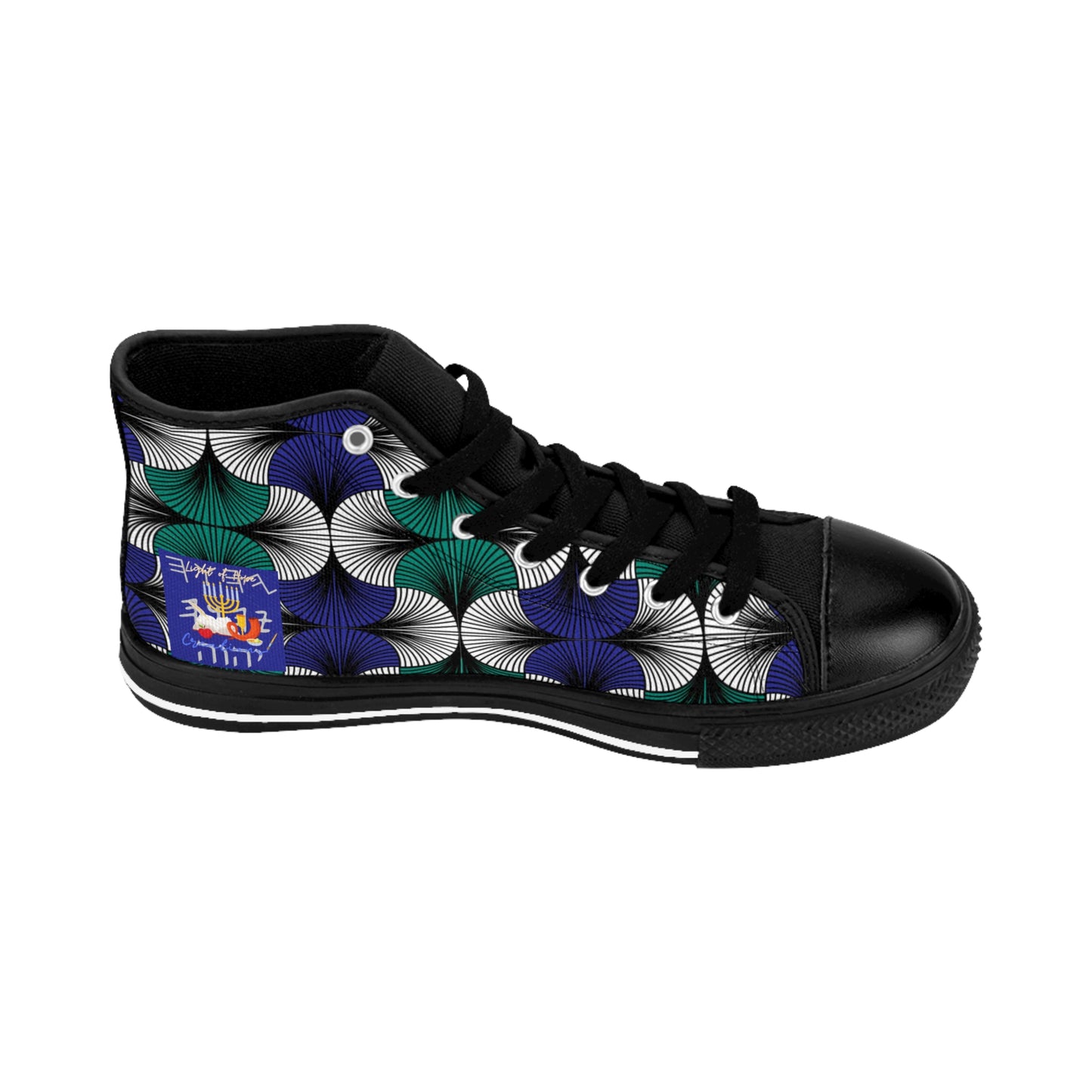Turah Is - Royal Blue Kente Designed High-Top Sneakers for Men - Biblical Principles Collection