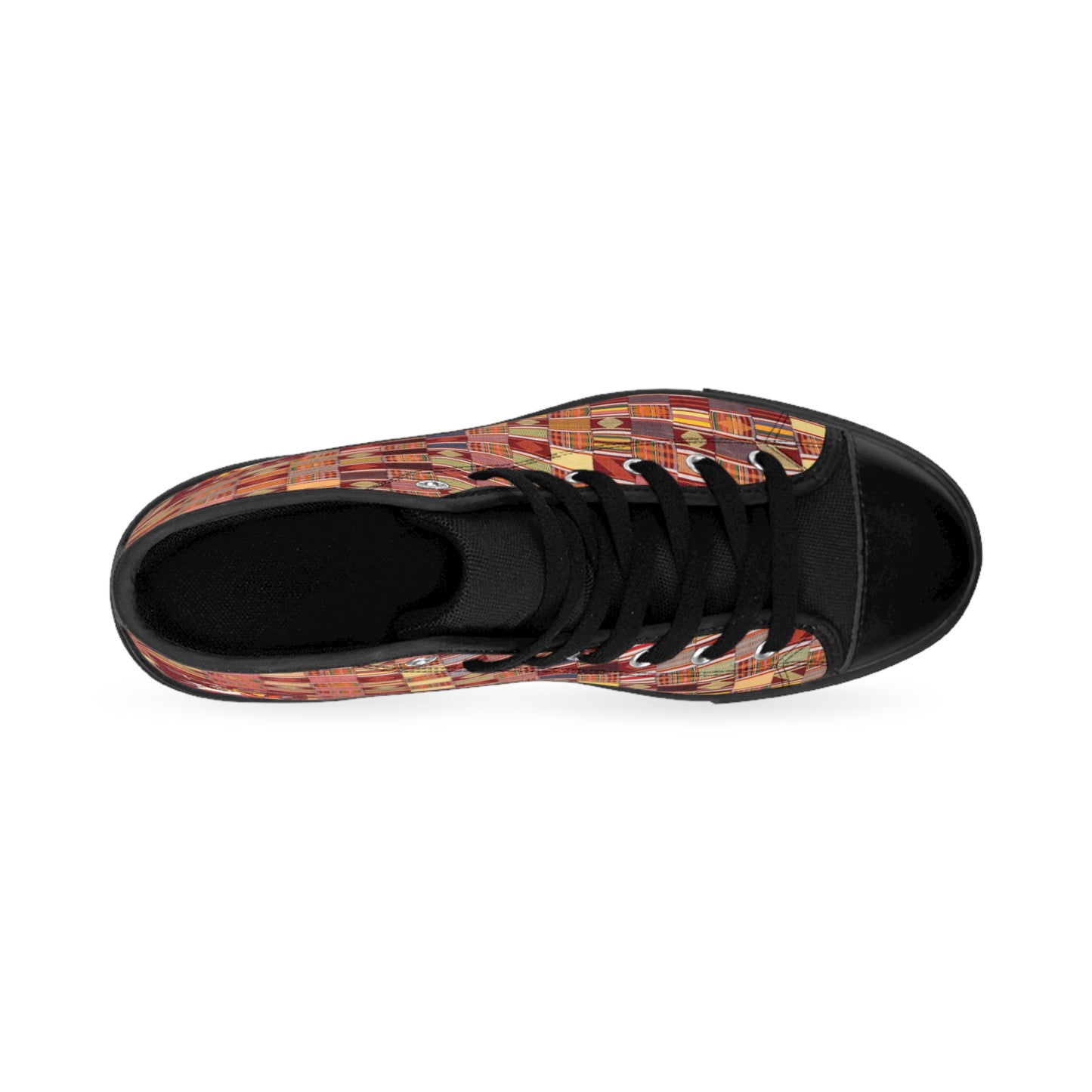 Whole Duty of Man - Maroon Kente Designed Women's Classic Sneakers - Holy Unto Yahuah Collection