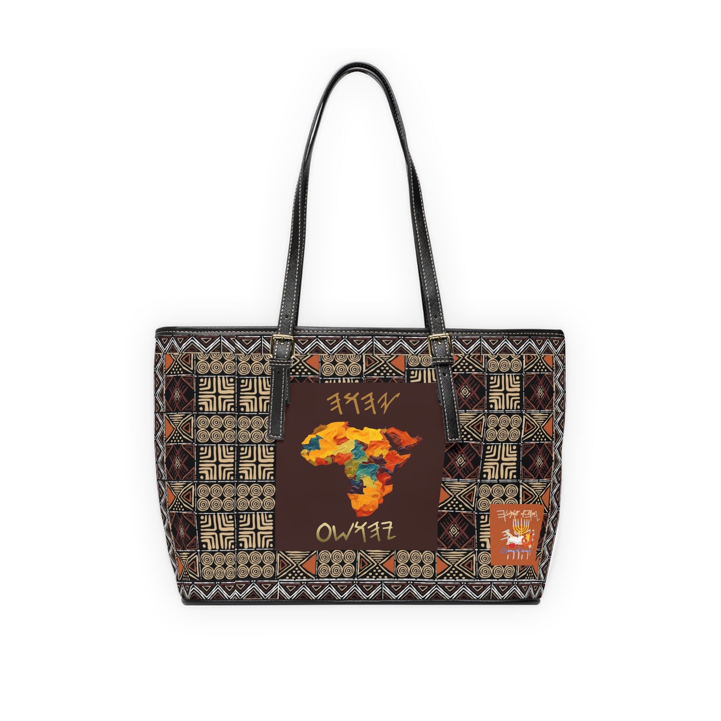 Break Up Your Fallow Ground - Brown Kente Designed PU Leather Handbag - Biblical Principles Collection