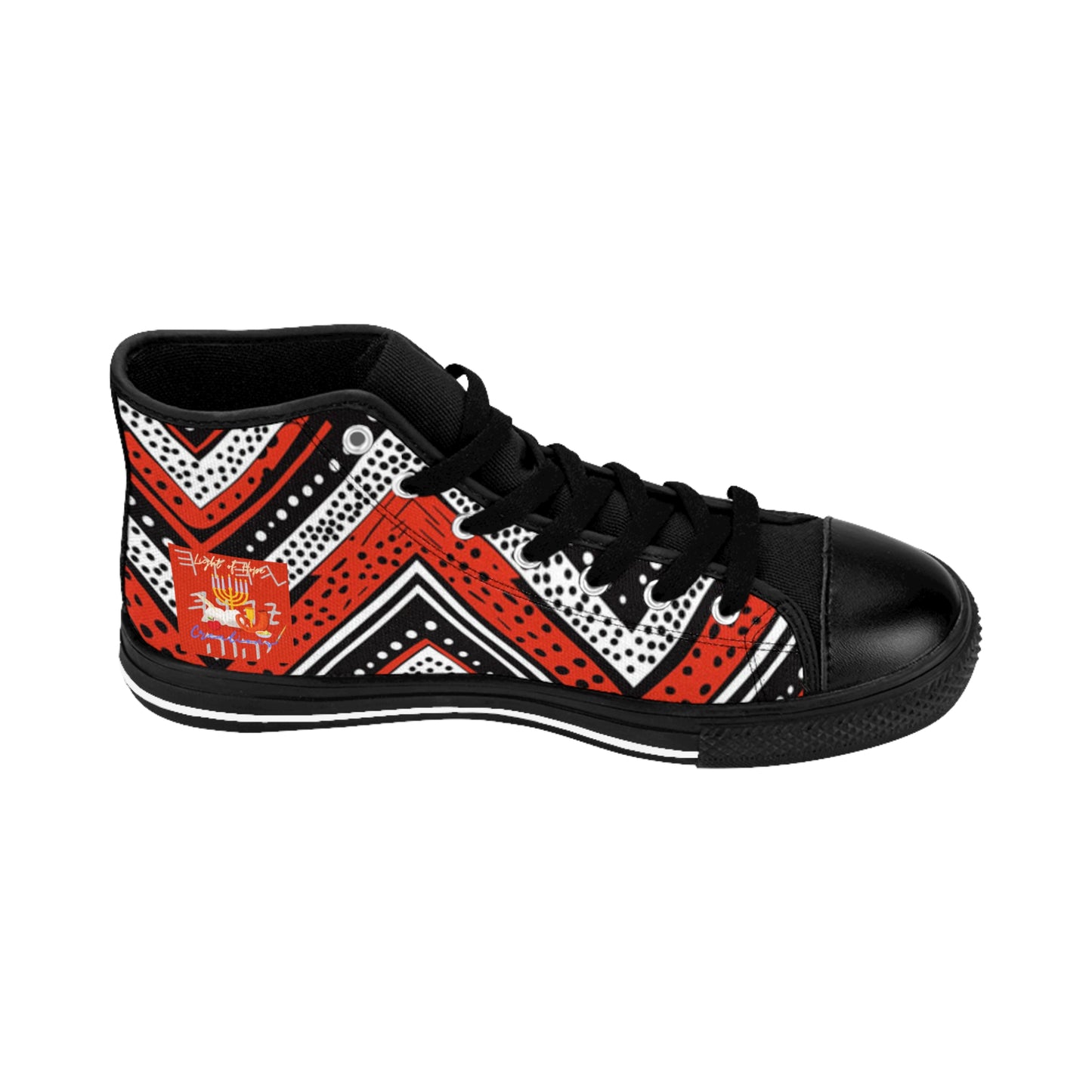 Confidence - Red Kente Designed High-Top Sneakers For Men - Scriptural Affirmations Collection