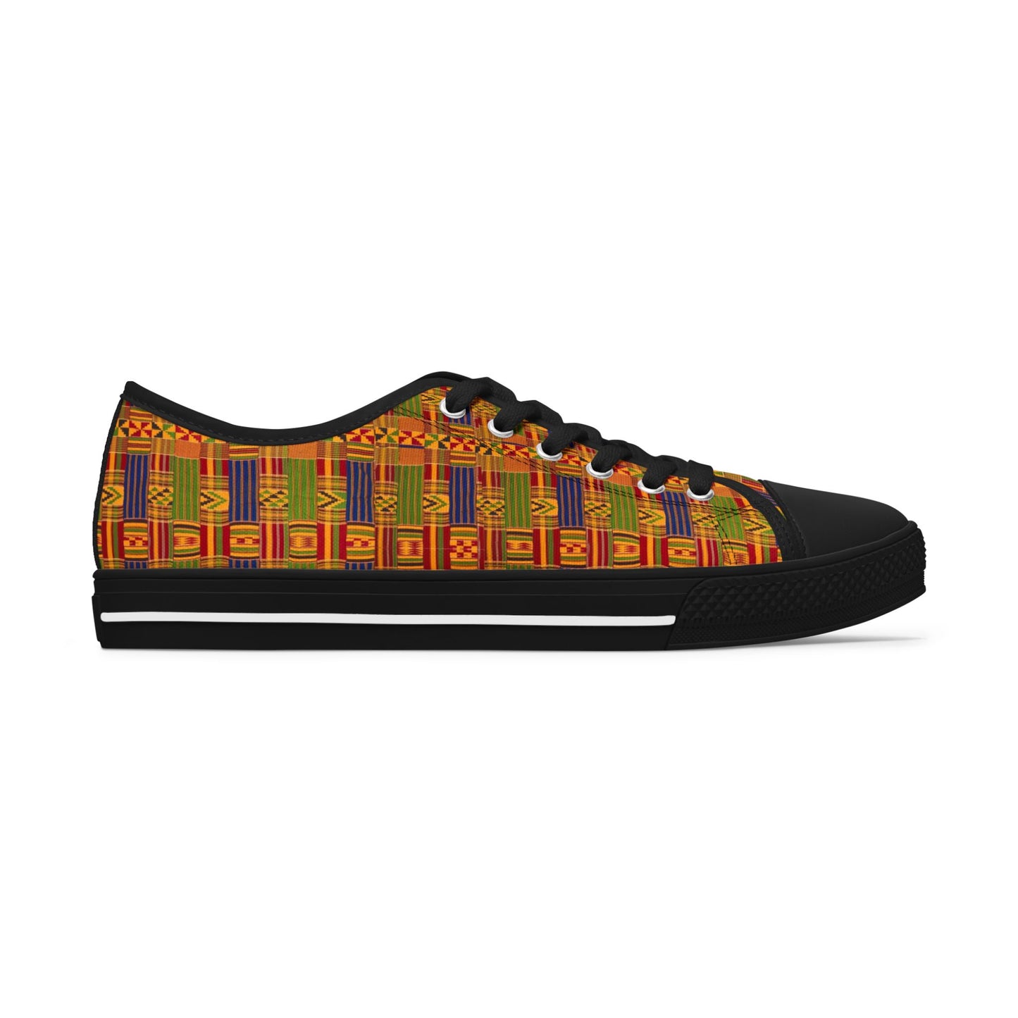 Colorful Kente Print Women's Low Top Sneakers - Holy Unto Yahuah Collection