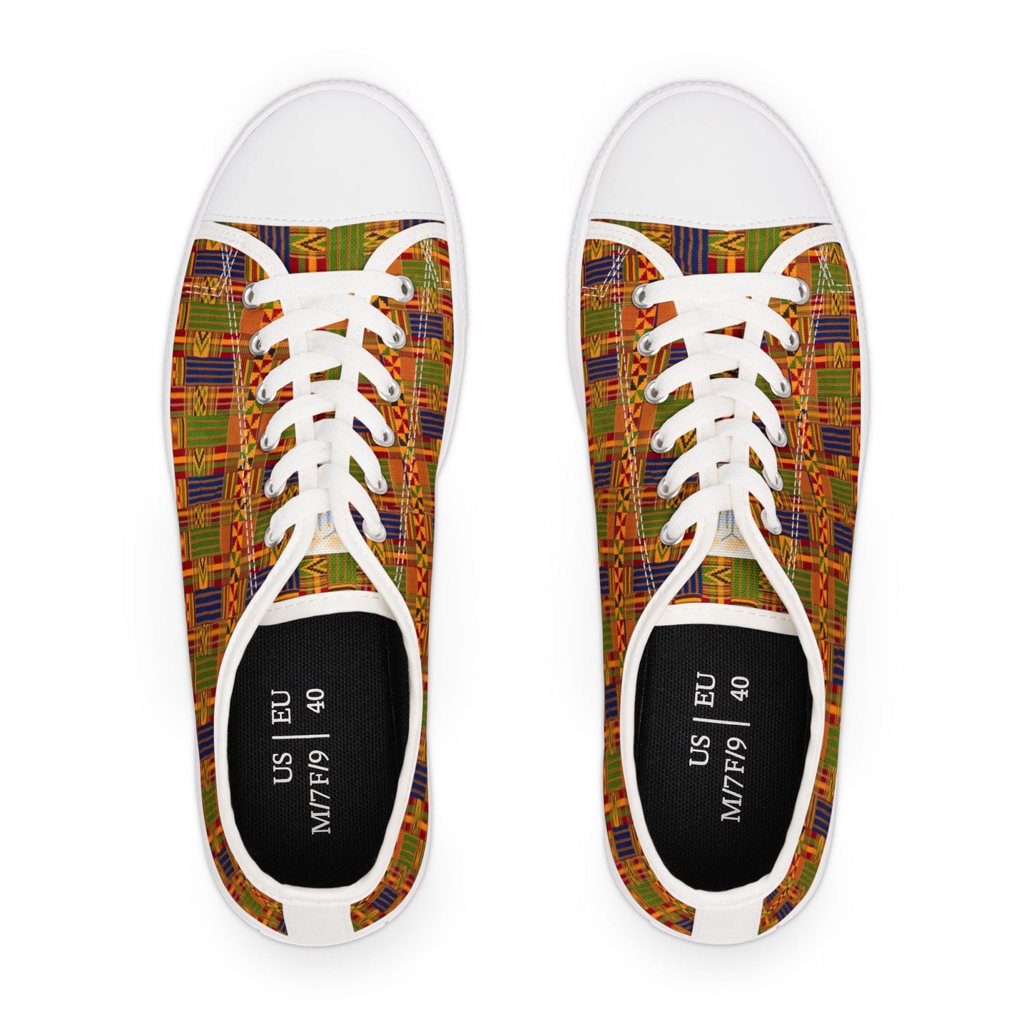 Colorful Kente Print Women's Low Top Sneakers - Holy Unto Yahuah Collection