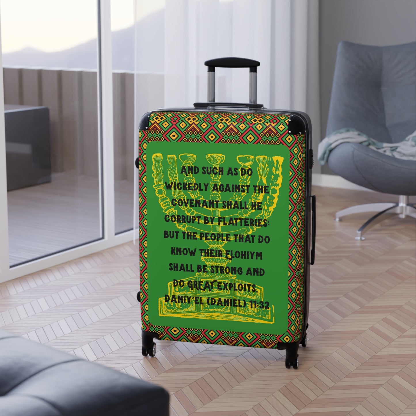 Great Exploits - Green Kente Suitcase - Yahuah’s Sent Ones Travel Collection