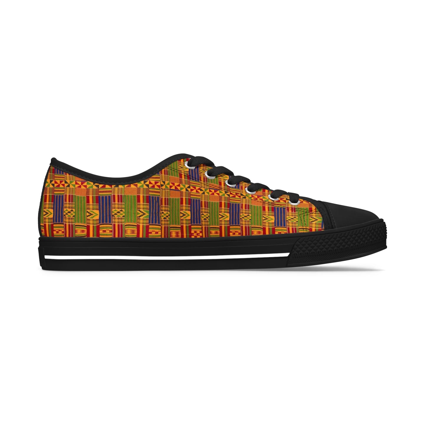 Colorful Kente Print Women's Low Top Sneakers - Holy Unto Yahuah Collection