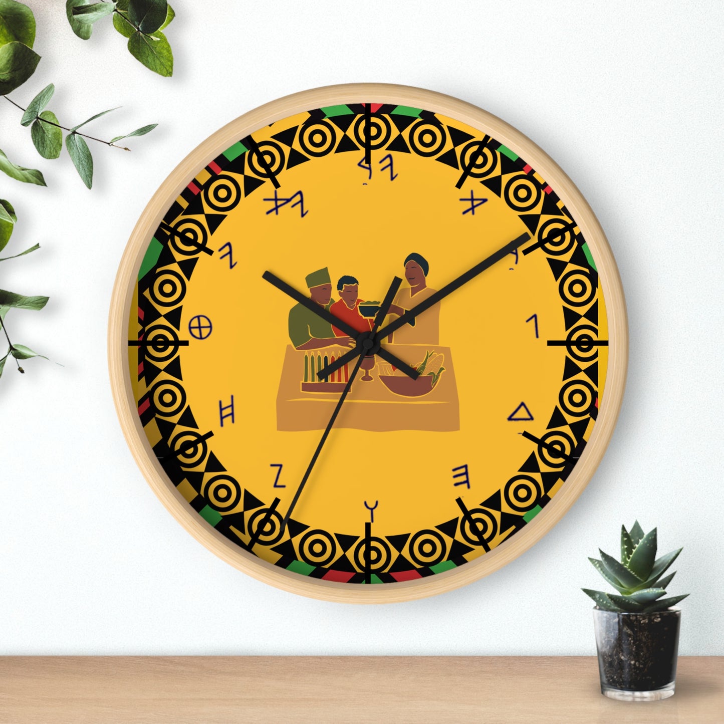 Cultural Wall Clock - Vibrant Afrocentric Design for Home Decor