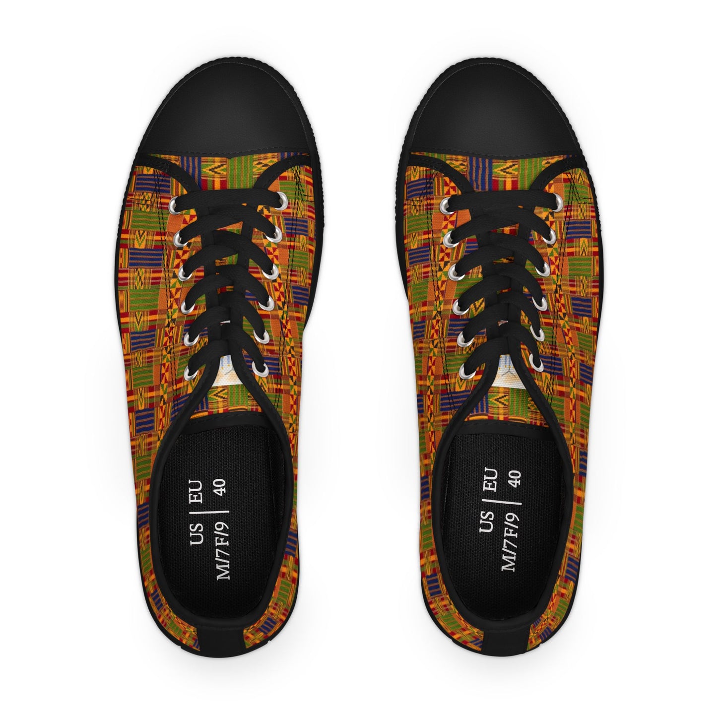 Colorful Kente Print Women's Low Top Sneakers - Holy Unto Yahuah Collection