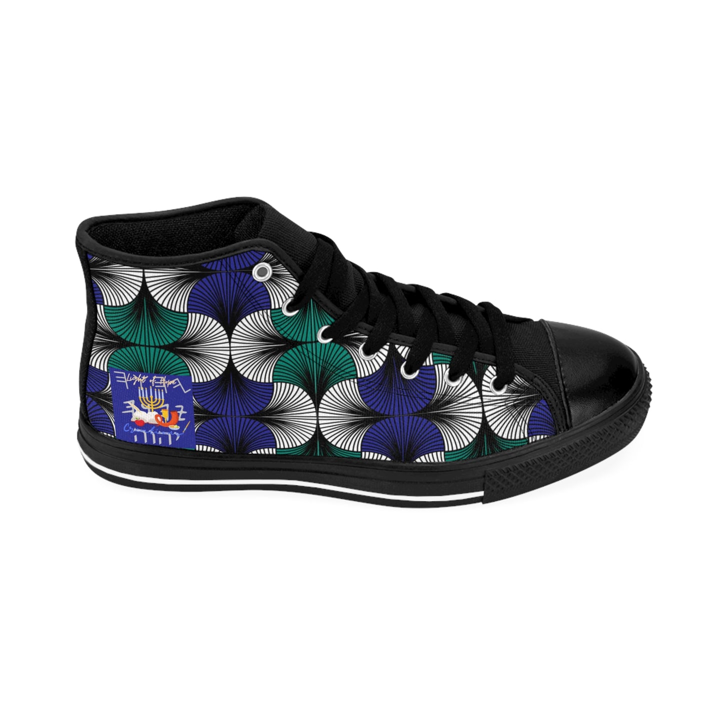 Turah Is - Royal Blue Kente Designed High-Top Sneakers for Men - Biblical Principles Collection