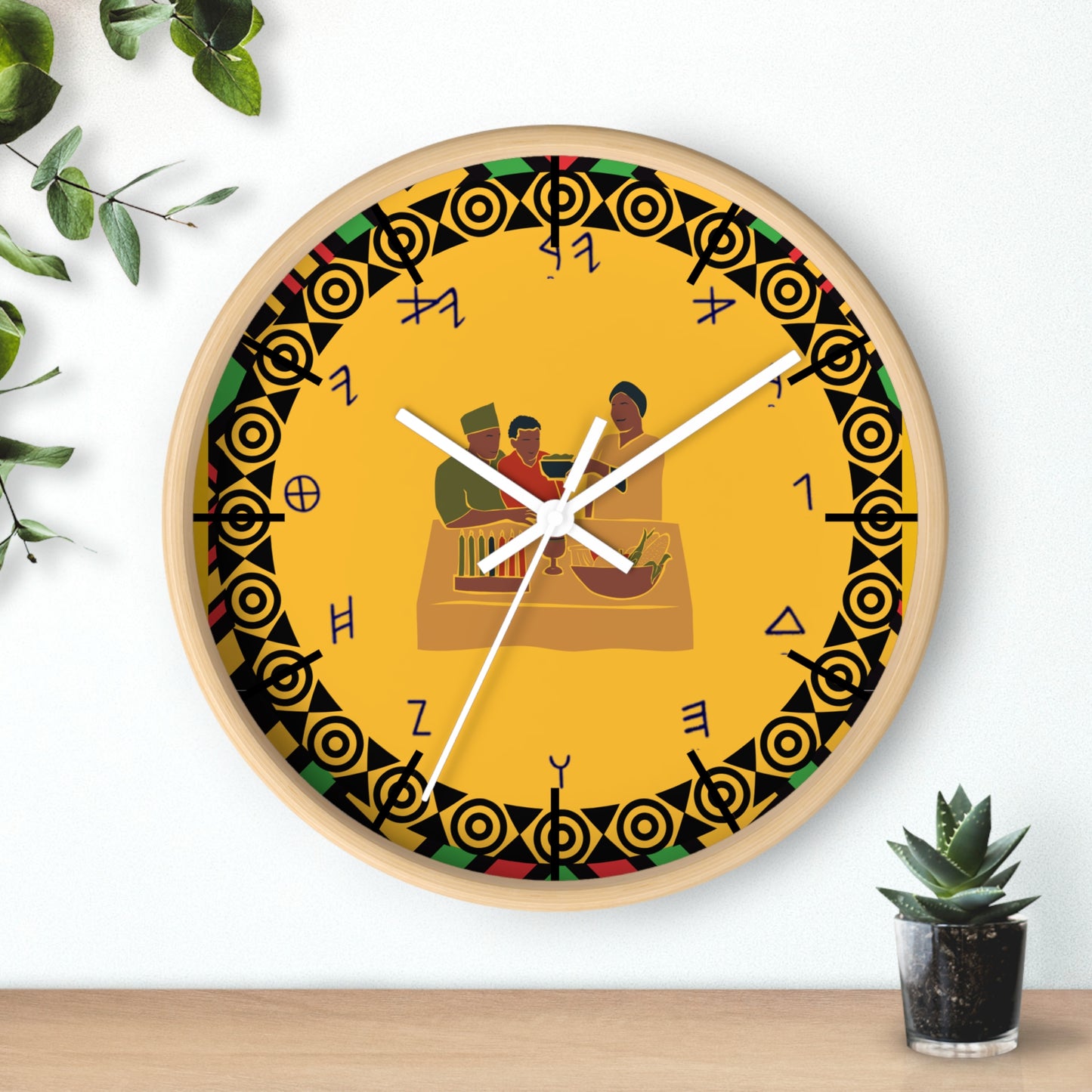 Cultural Wall Clock - Vibrant Afrocentric Design for Home Decor