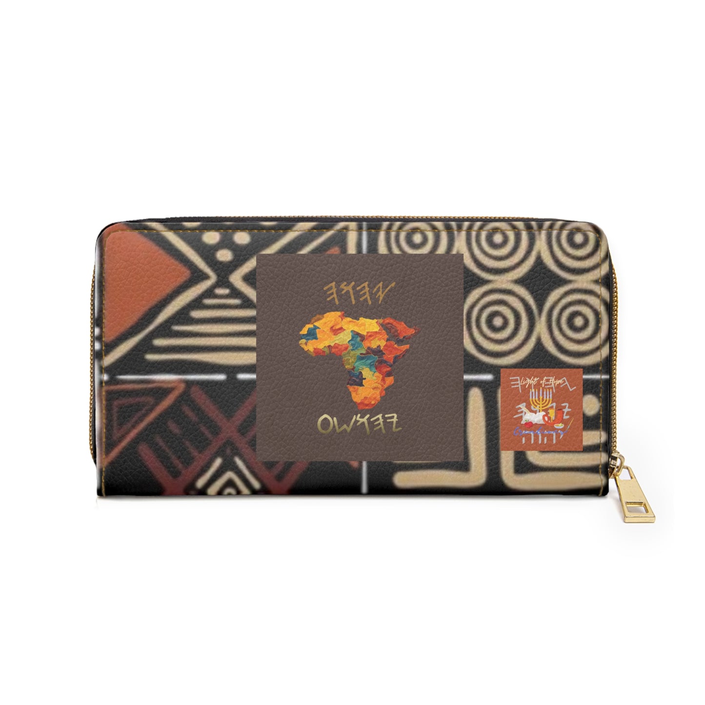 Break Up Your Fallow Ground - Brown Kente Designed Zipper Clutch Wallet  - Scriptural Affirmations Collection
