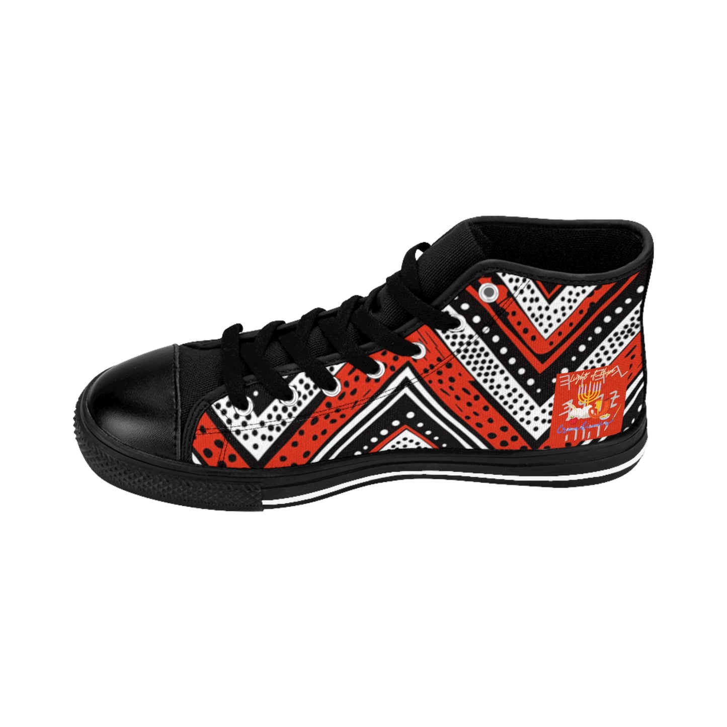 Confidence - Red Kente Designed High-Top Sneakers For Men - Scriptural Affirmations Collection