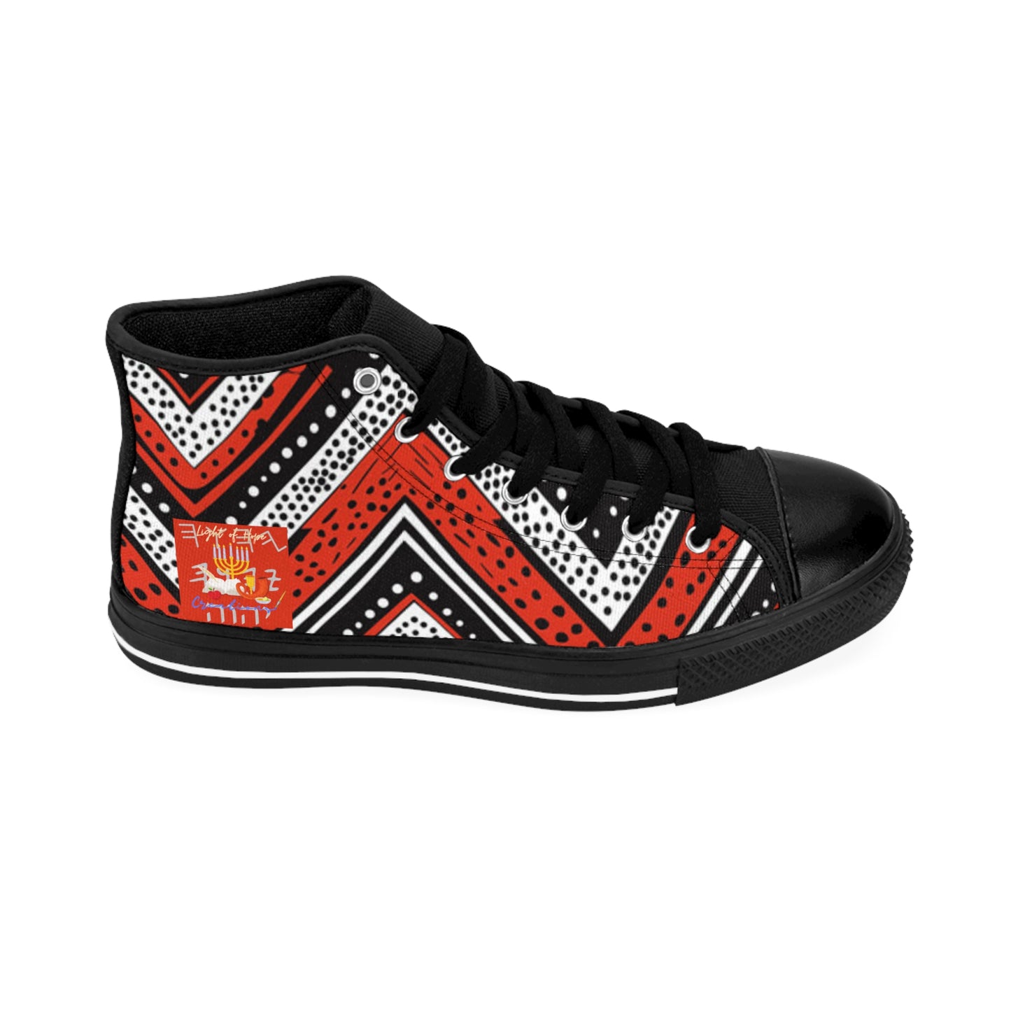 Confidence - Red Kente Designed High-Top Sneakers For Men - Scriptural Affirmations Collection