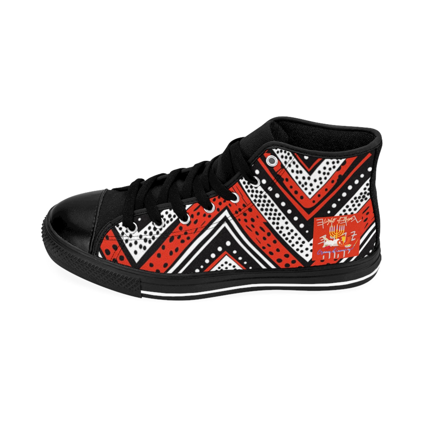 Confidence - Red Kente Designed High-Top Sneakers For Men - Scriptural Affirmations Collection
