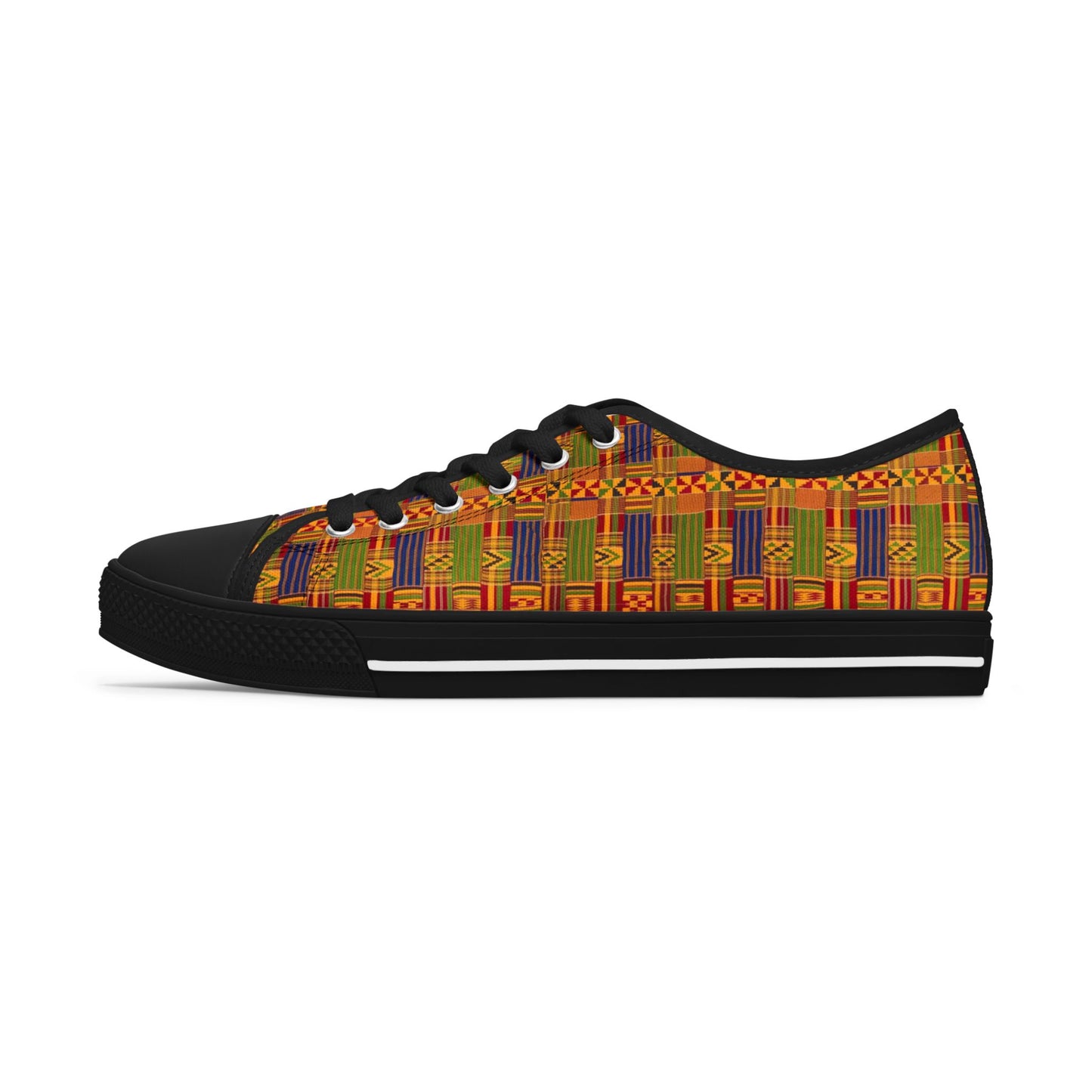 Colorful Kente Print Women's Low Top Sneakers - Holy Unto Yahuah Collection
