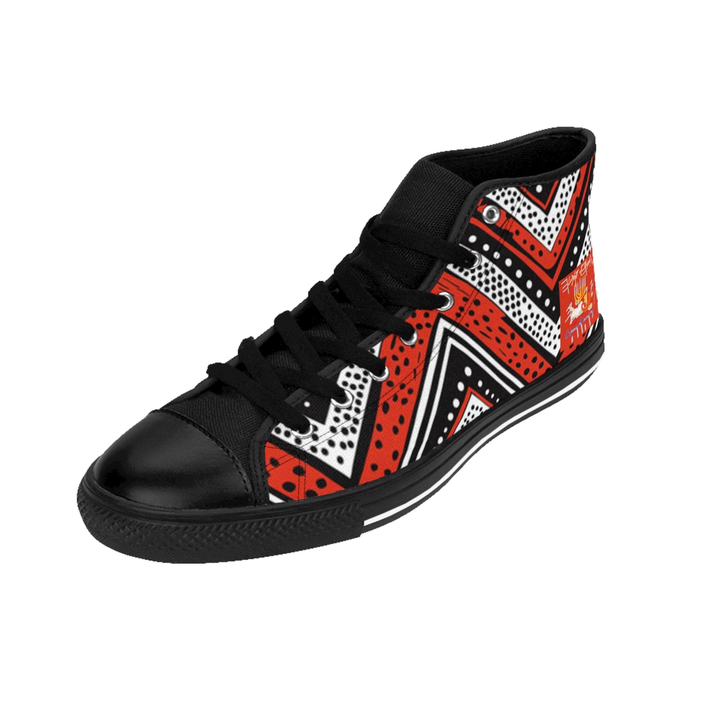 Confidence - Red Kente Designed High-Top Sneakers For Men - Scriptural Affirmations Collection